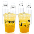 Summer Halloween Ghost Plastic Cups - 50 Pack, 16 oz, Disposable Party Drinkware
