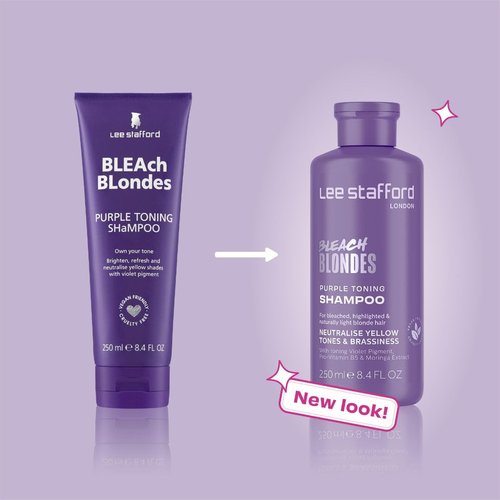 Lee Stafford Purple Toning Shampoo - Best Toner for Bleach Blonde & Grey Hair, Hydrating 16.9 Fl Oz