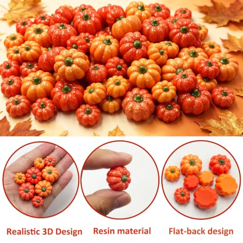 Mini Resin Pumpkins for DIY Crafts & Fall Decor - 80 Pieces, Variation of Pumpkin