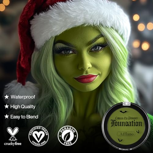 Green Face Paint Foundation Wicked Makeup Waterproof High Pigment Halloween Costume