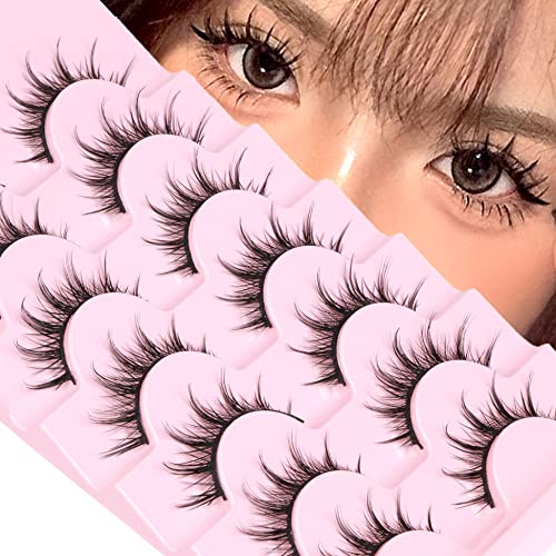Natural Manga Style False Eyelashes - Anime Wispy 3D Mink Lashes, Reusable Pack, Eydevro