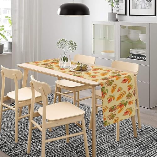 Autumn Fall Table Runner 13x36 Inch Maple Leaves Rustic Thanksgiving Decor - Variation W13"xL36" / Autumn-9