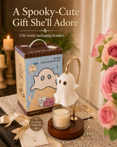 Ceramic Ghost Candle Warmer Lamp with Timer - Hands Variation, Spooky Cute Wax Melter
