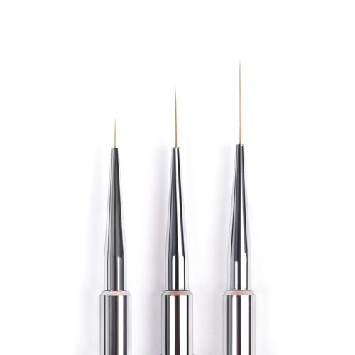 KADS Nail Art Liner Brushes Kolinsky Nail Art Brush Liner Brush UV Gel Polish Painting Nail Design Brush Metal Handle Nail Drawing Pens 8/15/20mm (8mm+15mm+20mm)