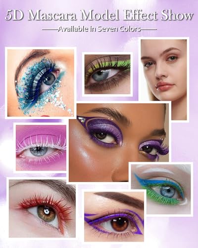 5D Waterproof Burgundy Brown Colored Mascara for Eyelashes - Variation 02#Brown+08#Burgundy