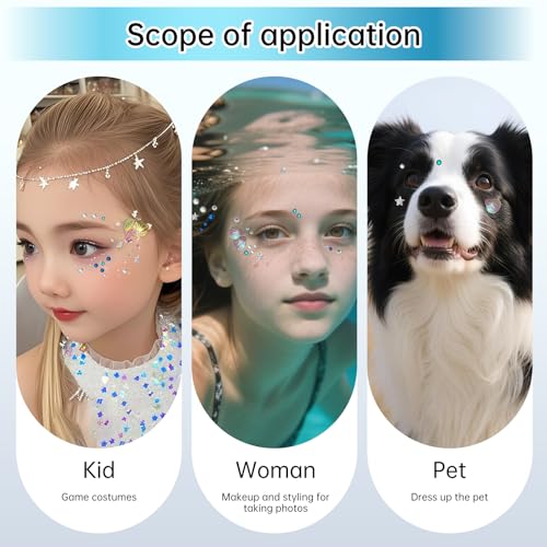 Self-Adhesive Face & Body Gem Set with Mermaid Suit Variation - 683 Pcs