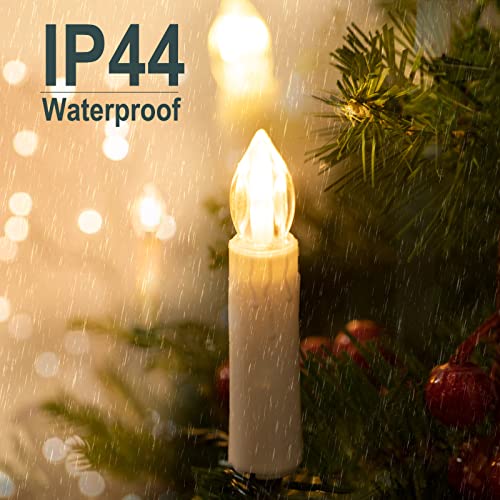 48ft Connectable Flameless Christmas Candle Lights - Warm White, Steady On, 50 LED