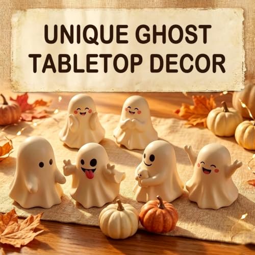6PCS Halloween Ghost Figurines Set - Playful Desktop & Tabletop Decorations