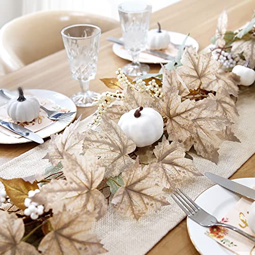 Autumn Maple Leaf Garlands - 2 Pack 6Ft Rustic Fall Decorations for Home