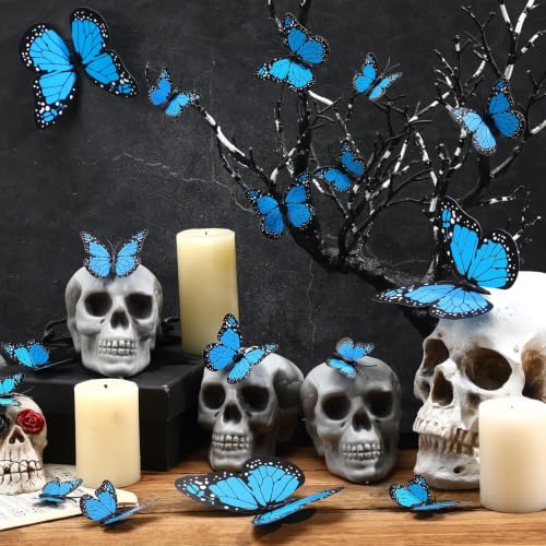60Pcs Blue Monarch Butterfly Wall Stickers Decorations - Day of the Dead & Party Decor