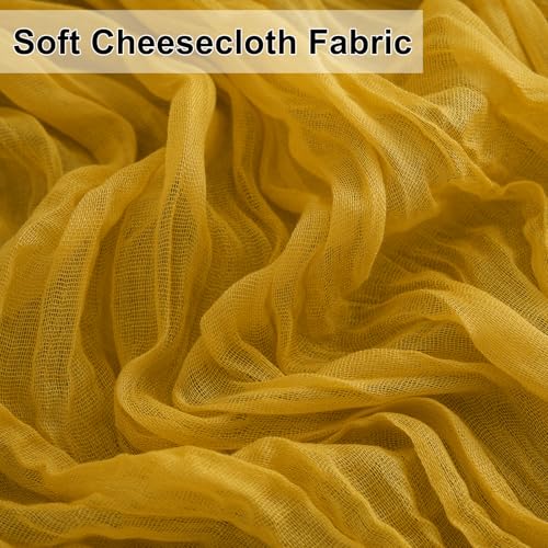 Gold Yellow Cheesecloth Table Runner 10FT 2 Pack - Boho Fall Wedding & Party Decor