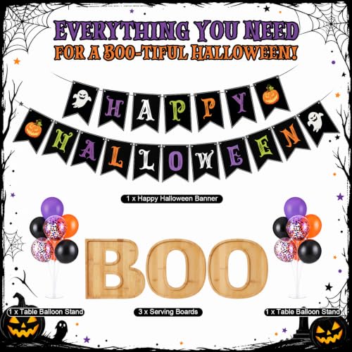 Halloween Boo Charcuterie Letter Board Set - Orange Purple Black Variation