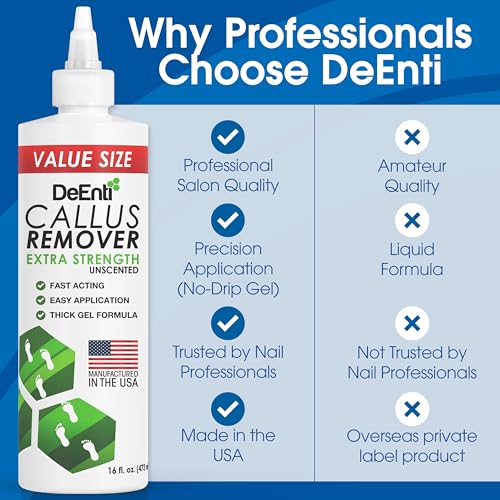 DeEnti Foot Callus Remover Gel - Unscented, 16oz | Softens Thick Calluses & Corns
