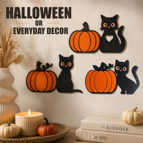 Halloween Black Cat Pumpkin Door Frame Decor - Indoor Seasonal Wall Art