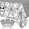 Disposable Christmas & Halloween Tablecloth Set - 3PCS Web Pattern Party Cover