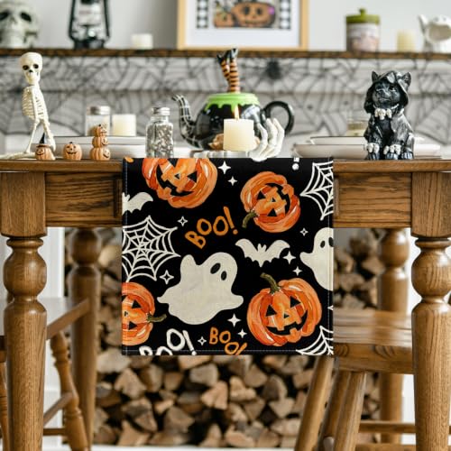 Artoid Mode Halloween Table Runner Black 13x90 Inch - Durable Polyester Decor