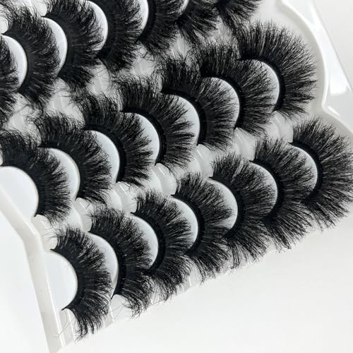 Long Lashes 01 Fluffy Mink Dramatic Cat Eye False Eyelash Strips - 25mm Thick Reusable