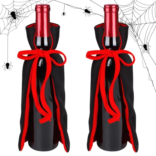 Vampire Halloween Wine Bottle Cover - 2pcs Dracula Party Decor, Ghost Festival Table Ornament