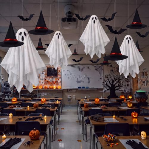 Halloween Classroom Decorations Ghost Garland Set - 23 Pcs Spooky Decor