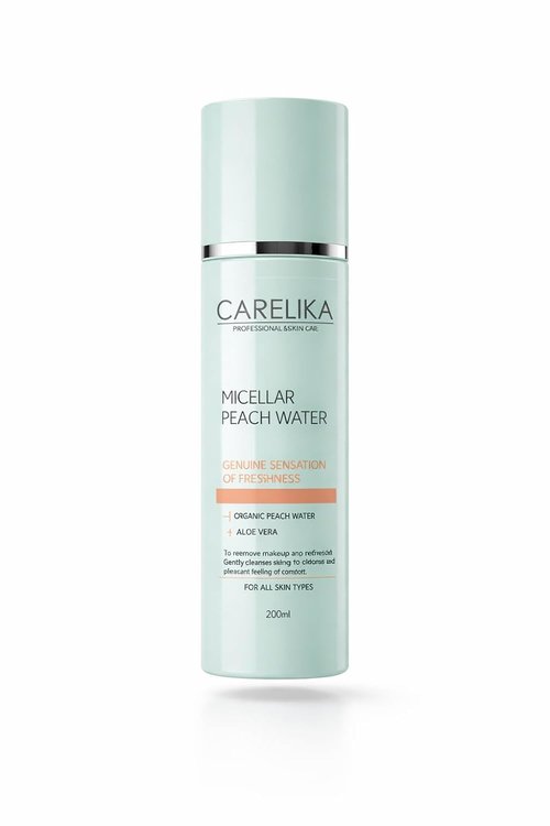 Regine Switzerland Micellar Peach Water - Gentle Makeup Remover & Aloe-Enriched Facial Cleanser, 200ml