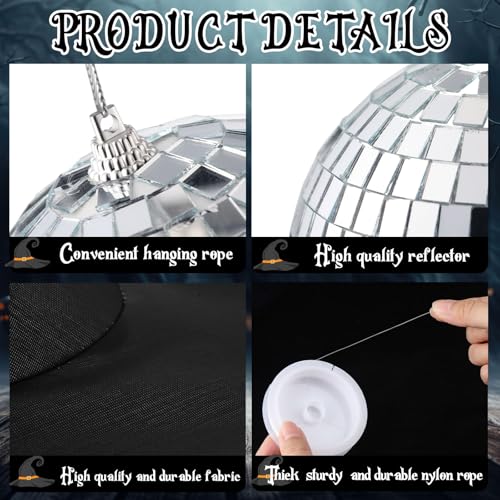 Halloween Disco Decorations Set - Hanging Witch & Disco Ball Party Decor