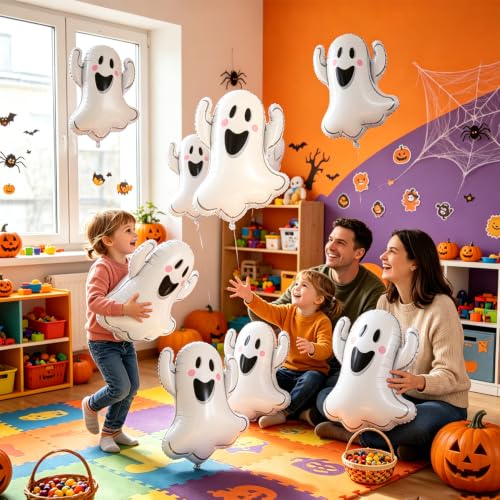 Halloween Ghost Balloons Party Decorations - 8 Pack Indoor Spooky Balloons
