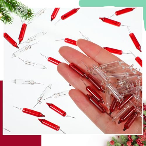 Incandescent Mini Christmas Light Bulbs - Warm Red Replacement for 50/100/150/200 Count String Lights
