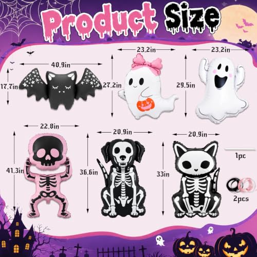 Halloween Ghost and Skull Balloons Set - Ghost Pet Variation