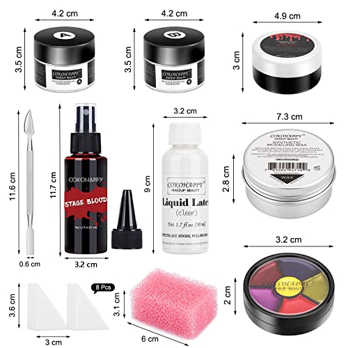Halloween SFX Makeup Kit for Special Effects Stage & Body Art - 3 Creation Methods