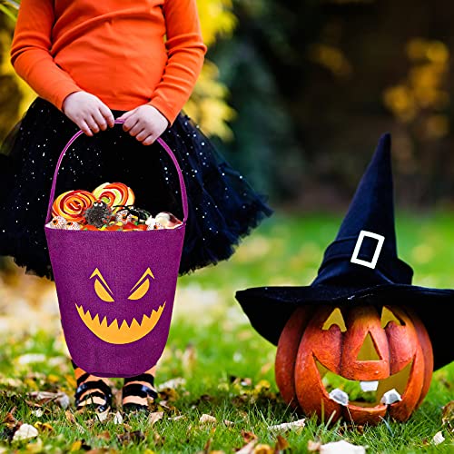 Halloween Trick or Treat Canvas Buckets - Scary Faces, 3 Pack