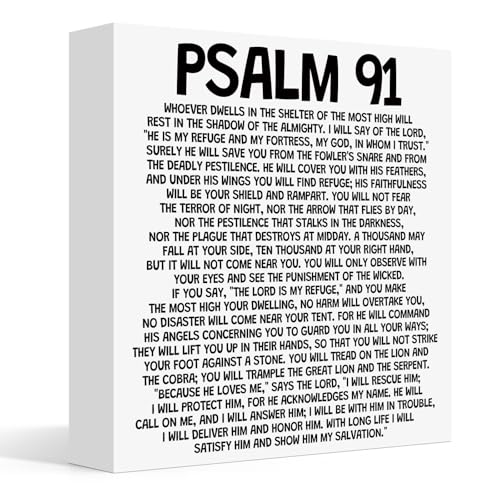 Bible Verse Wooden Plaque Sign for Home & Office Decor - Christian Gift, 5x5 Inches