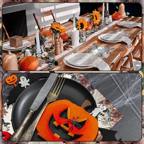 Halloween Ghost Napkins - 60 Pack Jack O'Lantern Floral Disposable Paper Towels