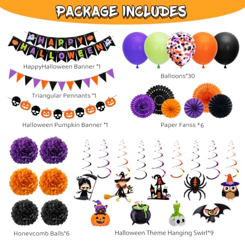 Halloween Party Decorations Set - 54 Pieces Indoor Festive Decor Kit