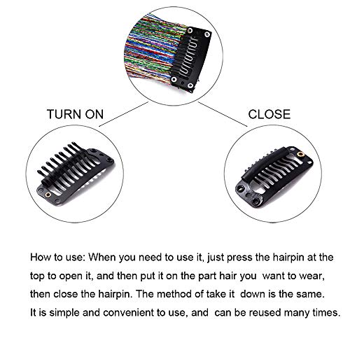 Colorful Hair Tinsel Clip-In Extensions - 12 Shiny Colors, 19.7 Inch Fairy Hair - Variations Included