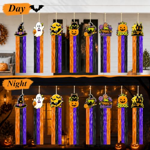 Halloween Hanging Rain Curtain Decorations - 8 Tinsel Streamers, 3.3 FT