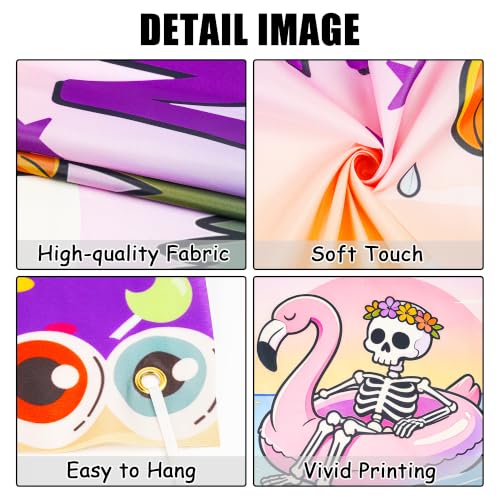 Summerween Party Backdrop Banner - 70.8 x 43 Inch Halloween Beach Scene