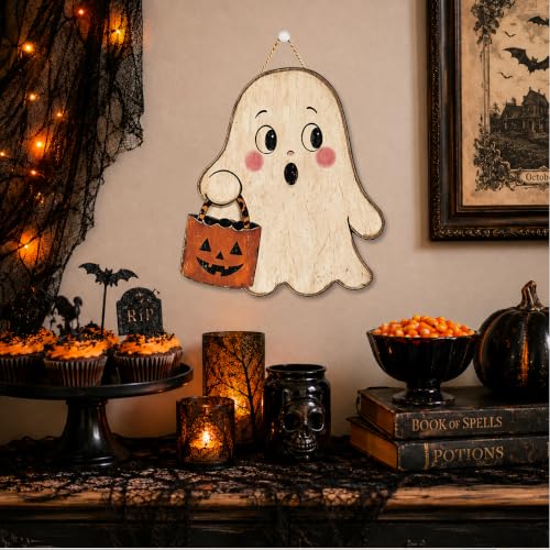 Cute Rustic Halloween Pumpkin Sign - Fall Door & Wall Decor