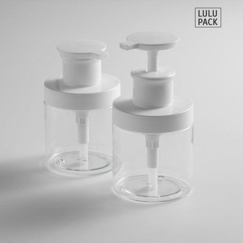 Lulupack Pump Bottle Dispenser for Soap - 8 oz Plastic Empty Container for Shampoo and Conditioner - Refillable Lotion Jar for Shower and Hand Soap - Wide Mouth Wash Bottle for Bathroom 250ml Clear