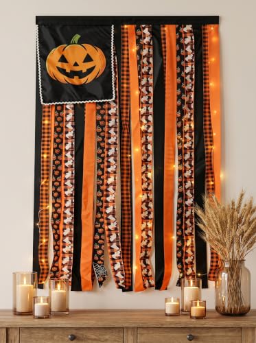 Halloween Door Banner with LED Lights USB Remote Control Indoor Outdoor Decor