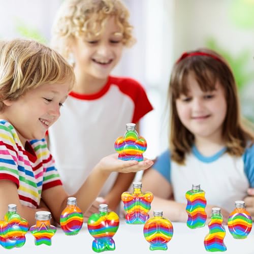 Plastic Sand Art Bottles with Aluminum Caps - 100 Pcs DIY Craft Containers, 10 Shapes - Aluminum Cap Variation