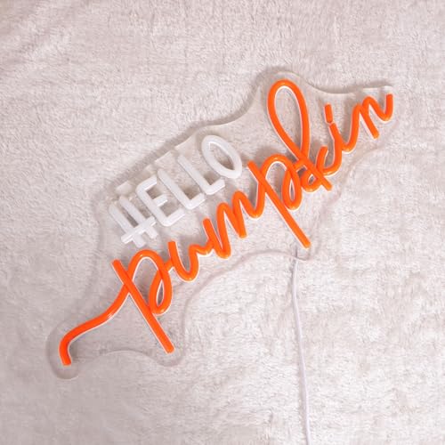 Hello Pumpkin Neon Light Sign Fall LED Wall Decor with Orange Glow - Variation of THIS listing