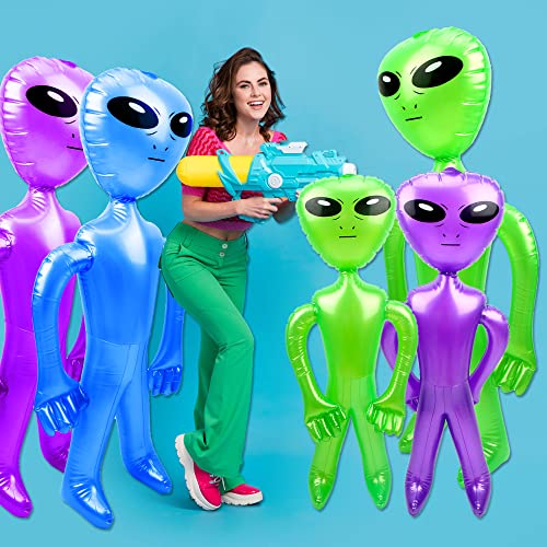 Inflatable Alien Party Decorations - Jumbo 35 and 67 Inch Sets for Halloween and Space Themes