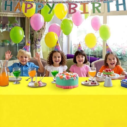 Red, Yellow Black Plastic Tablecloths 54x108 Inches - Disposable Party Cover Set - Variation: Red Yellow Black Rectangle