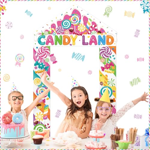 Funrous Candyland Party Decorations Banner & Sign Set - Pink Lollipop