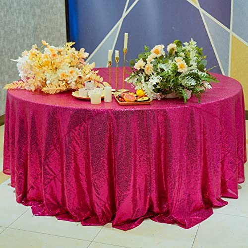 Pink Sequin Round Tablecloth 132 Inch Glitter Cover for Events & Parties - Variation of THIS listing