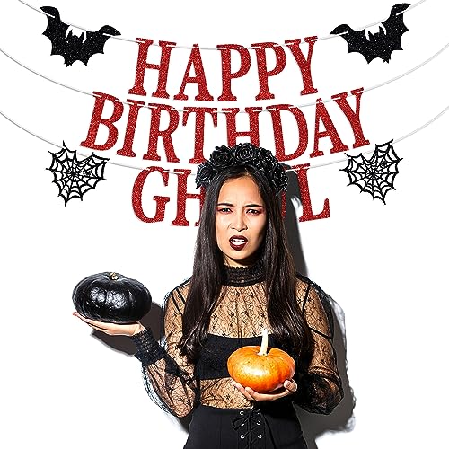 Halloween Birthday Banner Horror Ghost Themed Party Decorations for Men Women
