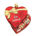 Glass Valentine Chocolates Ornament - Handcrafted Heart-Shaped Holiday Tree Decoration