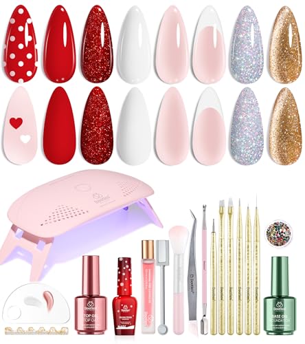 Beetles Gel Nail Polish Kit with UV Light - 6 Colors & Nail Tools - Merry Glitz