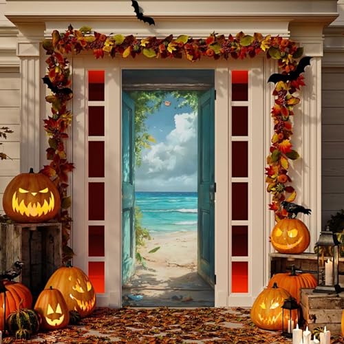 Beach Summer Door Cover - Stretch Fabric Porch Decoration 35x79 in (Variation of THIS listing)