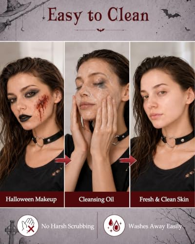 Halloween Horror Bride Makeup Kit with Fake Blood & Lipstick - Gothic Costume Set